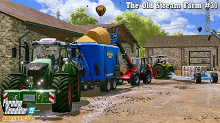 Baling & Hauling Hay. Moving Wool. Selling Honey. Harvesting Wheat🔸The Old Stream Farm #30🔸FS 22🔸4K