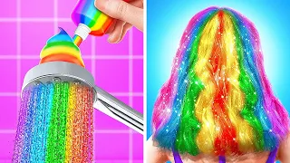 Rainbow Makeover From Nerd to Popular in Real Life! FANTASTIC DIY Beauty Gadgets by Bla Bla Jam!