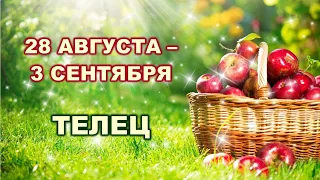 ♉ ТЕЛЕЦ. 🍎 С 28 АВГУСТА по 3 СЕНТЯБРЯ 2023 г. 🍏 Таро-прогноз 🌟