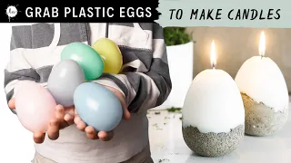 DIY Easy Easter Egg Concrete Candles | Dollar tree supplies! | + Sakrete
