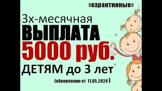 Выплата 5000 руб. детям до 3 лет, 3 месяца (обновление от 11.05.2020) | Кому положено, как получить.