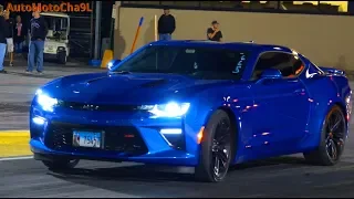 2018 Chevy Camaro SS vs Mustang GT WILD DRAG RACING 1/4 MILE RUN