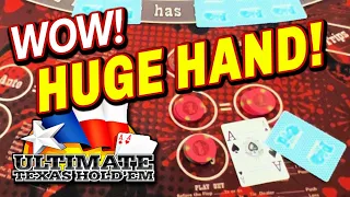 😮 INSANE HAND FLOPPED on Ultimate Texas Hold em Poker in Vegas