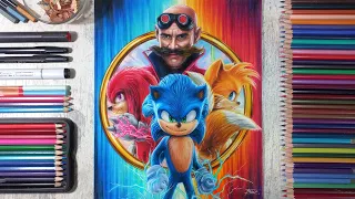 Drawing Sonic, Tails, Knuckles, Dr. Robotnik (Sonic the Hedgehog 2) | Fame Art