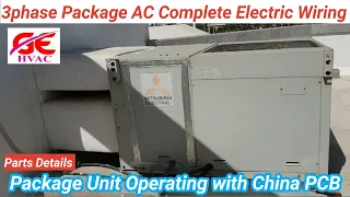 3 Phase Mitsubishi Package Unit Full Electric Wiring Compressor,Fan,Contactor in Urdu/Hindi