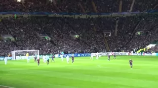 Atmosphere at Celtic Park filmed by Barca fan