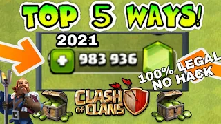 TOP 5 WAYS FOR GETTING FREE GEMS IN CLASH OF CLANS | NO HACK | LEGALLY | NO CASH