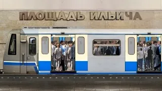 Калининская линия на поезде Ока(старый информатор)/Simulator Moscow metro 2D.