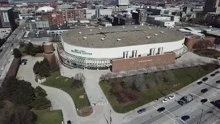 Drone Video: Cleveland State University's Wolstein Center will be the site of COVID vaccine clinic