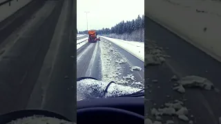 Snowplow in Finland highway#snow #truckers #plowingsnow #plowtruck #specialvideo