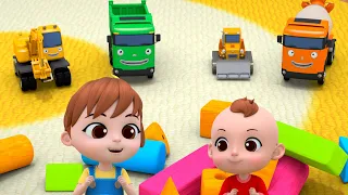 Strong Heavy Vehicles Songs | The Block House is Falling Down | Nursery Rhymes | Baby Tayo Songs