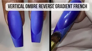 How to: "Double Ombre" Nails | Vertical Ombre Reverse Gradient French Gel Nail Art Trend