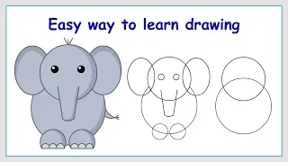 Learn How to draw Elephant in a Simple Way