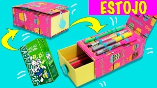 ESTOJO COM CAIXA DE LEITE - DIY - Material Escolar - Segredos de Aline