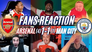 ARSENAL FANS REACTION TO WINNING THE COMMUNITY SHIELD ON PENALTIES AGAINST MAN CITY