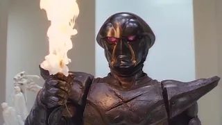 Mechanical Violator Hakaider burns a flower