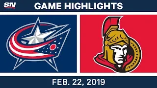 NHL Highlights | Senators vs. Blue Jackets - Feb 22, 2019