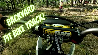 We Built A Backyard Pit Bike Track!  First Ride With Daughter!