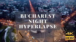 Bucharest Night Hyperlapse 🇷🇴Cinematic Drone footage 4K 🎥 DJI Mavic Air 2