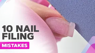 10 Nail Filing Mistakes | Soft Square Shaped Natural Nails