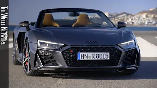 2022 Audi R8 Spyder V10 performance RWD | Daytona Gray | Driving, Interior, Exterior