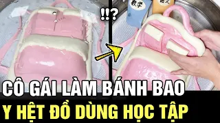 Chiếc BÁNH BAO hình balo đầy đủ ĐỒ DÙNG HỌC TẬP khiến hội khéo tay hay làm thích mê | TÁM TV