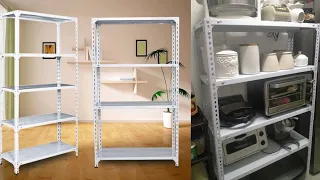 installing 5 Layers  Angle Steel Rack Shelves Storage rack white color