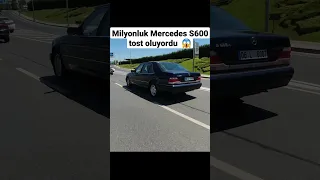 Mercedes W140 S600 çekimimiz sırasında az daha kaza oluyordu.
