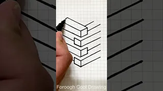 Simple 3D Illusion Drawing on Graph Paper #shorts  #shortvideo  #3d #drawing #satisfying #art #easy