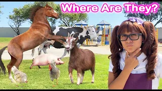 Farm Animals For Kids | Farm Animal Toys Come Alive and Escape to The Park!