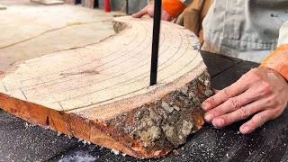 Unique Interior Design Will Surpies You // Make A Sturdy Rustic Coffee Table From Natural Wood Trunk