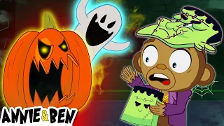 Mango Minutes | Scary Halloween Friends | Funny Cartoons For Kids | Annie And Ben