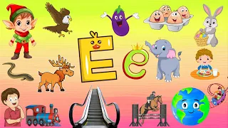 Letter Ee | Words starting with E | English Vocabulary for Preschool |@AmbuluTots