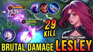 29 Kills!! Best Lesley One Shot Build and Emblem (PLEASE TRY) - Build Top 1 Global Lesley ~ MLBB