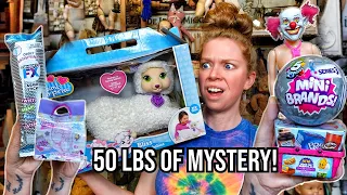 OPENING 50 LBS of Mystery Boxes! (ASMR, Miniatures, Realistic Tiny Shoes!) (Vlogoween Day 10)