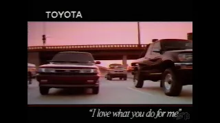 1990 Toyota Car Commercial "I Love What You Do For Me"