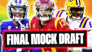 MY FINAL Mock Draft Predictions for the 2024 NFL Draft - Sleepers, Studs and Projections