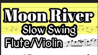 Moon River Flute or Violin Sheet Music Backing Track Play Along Partitura