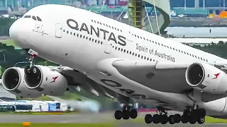 62 HEAVY Aircraft TAKEOFFS from UP CLOSE | A340 A350 A380 747 787 | Sydney Airport Plane Spotting