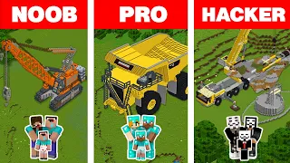 Minecraft NOOB vs PRO vs HACKER: CONSTRUCTION FAMILY HOUSE BUILD CHALLENGE / Animation