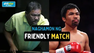 Efren Bata Reyes and Manny Pacquiao after their 10-ball exhibition match