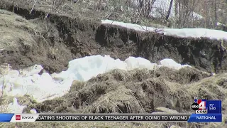 Hillside hit with mudslide as record-breaking snow begins to melt