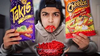 EXTREME HOT CHEETOS AND TAKIS FUEGO CHALLENGE