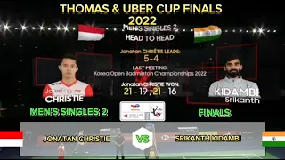 Jonatan Christie 🇲🇨 vs Srikanth Kidambi 🇮🇳 | F (MS 2) - Thomas & Uber Cup 2022