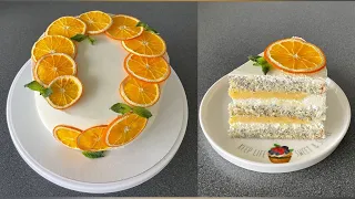 МАКОВЫЙ ТОРТ с АПЕЛЬСИНОВЫМ КУРДОМ на белом шоколаде🍊😋Сборка торта ⭐️ ЛЕТНИЙ вкус ❤️🧡💛