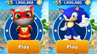 Talking Tom Hero Dash vs Sonic Dash - All Characters Unlocked Android Gameplay