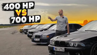 Cильные (700hp) против слабых (400hp). BMW ГОНКА! 100-200км/ч