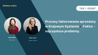 Procesy fakturowania sprzedaży w Krajowym Systemie e-Faktur - webinar 28.02.2023r.