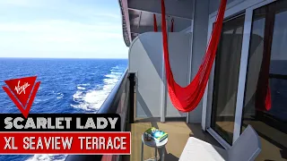 XL Sea Terrace | Virgin Voyages Scarlet Lady | Full Walkthrough Room Tour & Review 4K