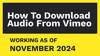 How to Download Audio From Vimeo [MAY 2024]